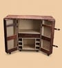 Relic Leather Bar Cabinet In Tan Finish