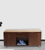 Relish Shoe Rack with Seating in Teak Finish