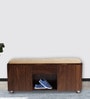 Relish Shoe Rack with Seating in Teak Finish