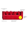 Relive 14 Inch Foam (78x36) In Maroon Colour Single Size Sofa Cum Foldable Mattress
