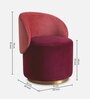 Remeo Velvet Caf  Chair in Maroon Colour