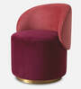 Remeo Velvet Caf  Chair in Maroon Colour