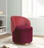 Remeo Velvet Caf  Chair in Maroon Colour