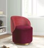 Remeo Velvet Caf  Chair in Maroon Colour