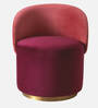 Remeo Velvet Caf  Chair in Maroon Colour