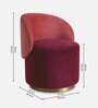 Remeo Velvet Caf  Chair in Maroon Colour