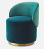 Remeo Velvet Cafachair in Blue and Gold Colour