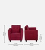 Remo Fabric 1 Seater Sofa in Maroon Colour