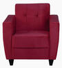 Remo Fabric 1 Seater Sofa in Maroon Colour