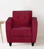 Remo Fabric 1 Seater Sofa in Maroon Colour