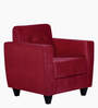 Remo Fabric 1 Seater Sofa in Maroon Colour
