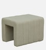 Remona Boucle Fabric Foot Stool In Lunar Grey Colour