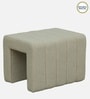 Remona Boucle Fabric Foot Stool In Lunar Grey Colour