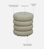 Remona Boucle Fabric Round Pouffe in Lunar Grey Colour Remona Boucle Fabric Round Pouffe in Lunar Grey Colour
