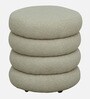 Remona Boucle Fabric Round Pouffe in Lunar Grey Colour Remona Boucle Fabric Round Pouffe in Lunar Grey Colour