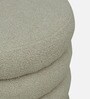 Remona Boucle Fabric Round Pouffe in Lunar Grey Colour Remona Boucle Fabric Round Pouffe in Lunar Grey Colour