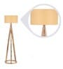 Remy Beige Fabric Shade Tripod Floor Lamp With Mango wood Base