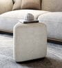 Remy Fabric Pouffe In White Color