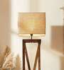 Remy Wooden Floor Lamp with Jute Shade & Brown Base