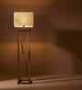 Remy Wooden Floor Lamp with Jute Shade & Brown Base