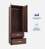 Ren 2 Door Wardrobe in Walnut Finish with Drawers Ren 2 Door Wardrobe in Walnut Finish with Drawers