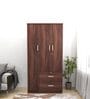 Ren 3 Door Wardrobe  in Walnut Finish with Drawers