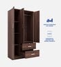Ren 3 Door Wardrobe  in Walnut Finish with Drawers