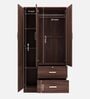 Ren 3 Door Wardrobe  in Walnut Finish with Drawers