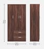 Ren 3 Door Wardrobe  in Walnut Finish with Drawers