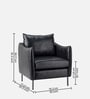 Renaissance Revival Faux Leather Lounge Chair In Black Colour