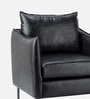 Renaissance Revival Faux Leather Lounge Chair In Black Colour
