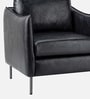 Renaissance Revival Faux Leather Lounge Chair In Black Colour