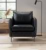 Renaissance Revival Faux Leather Lounge Chair In Black Colour