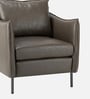 Renaissance Revival Faux Leather Lounge Chair In Grey Colour
