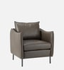 Renaissance Revival Faux Leather Lounge Chair In Grey Colour