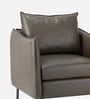 Renaissance Revival Faux Leather Lounge Chair In Grey Colour