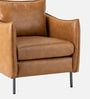 Renaissance Revival Faux Leather Lounge Chair In Tan Colour