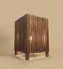 Renard Wooden Shelf Floor Lamp with Wooden Shade & Brown Base
