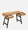Rene Solid Wood Writing Table In Natural Finish