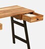 Rene Solid Wood Writing Table In Natural Finish