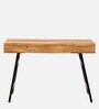 Rene Solid Wood Writing Table In Natural Finish