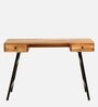 Rene Solid Wood Writing Table In Natural Finish