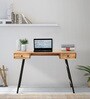Rene Solid Wood Writing Table In Natural Finish