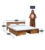 Renee Sheesham Wood King Size Bed With Drawer Storage In Rustic Teak Finish