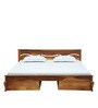 Renee Sheesham Wood King Size Bed With Drawer Storage In Rustic Teak Finish