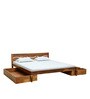 Renee Sheesham Wood King Size Bed With Drawer Storage In Rustic Teak Finish