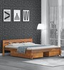 Renee Sheesham Wood King Size Bed With Drawer Storage In Rustic Teak Finish