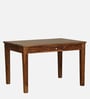 Renton Sheesham Wood 4 Seater Dining Set In Rustic Teak Finish with Drawer