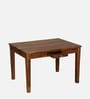 Renton Sheesham Wood 4 Seater Dining Set In Rustic Teak Finish with Drawer