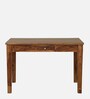Renton Sheesham Wood 4 Seater Dining Set In Rustic Teak Finish with Drawer